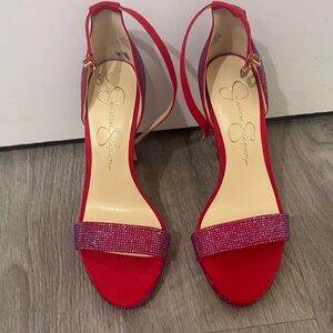 Jessica Simpson Vibrant Red and Purple Heels